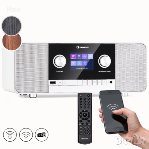 Ново Интернет радио с Wi-Fi, Bluetooth, USB, FM радио, DAB, дистанция
