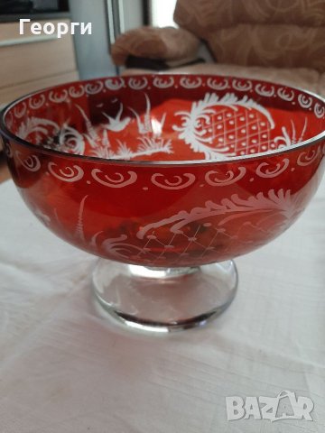 Червен кристал фруктиера, снимка 3 - Декорация за дома - 34961958