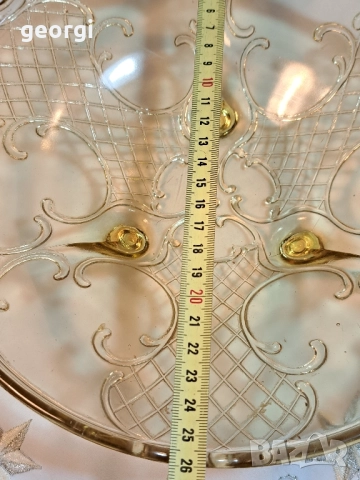 немска стъклена фруктиера от цветно стъкло 28/6, снимка 6 - Аксесоари за кухня - 52066119