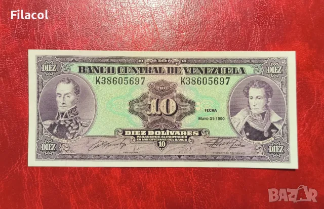 Венецуела 10 боливара 1990 UNC