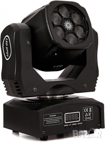 Преносими LED сценични светлини с движеща се глава и управление (6x12W + лазер), снимка 4 - Друга електроника - 52137266