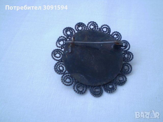 филигранна Антикварна брошка, снимка 4 - Антикварни и старинни предмети - 37147817