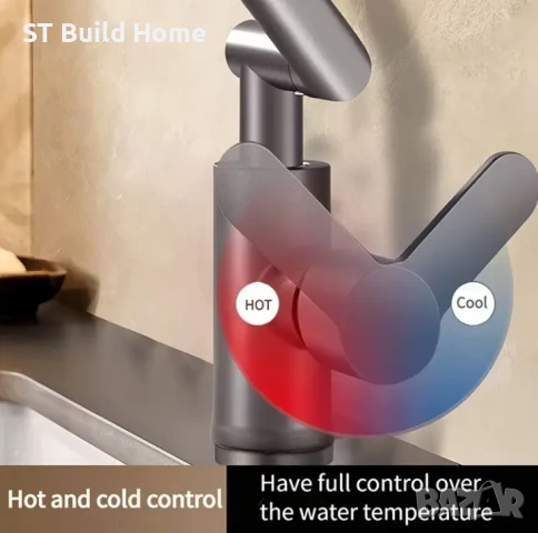 Модерен Роботизиран Смесител за Мивка – 1080° Завъртаем | Високо Налягане | Два Режима | , снимка 3 - Смесители - 50918578