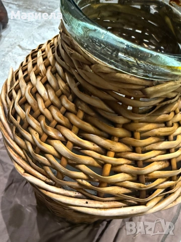Стар буркан с оплетка,цена 13 евро., снимка 3 - Антикварни и старинни предмети - 53290269