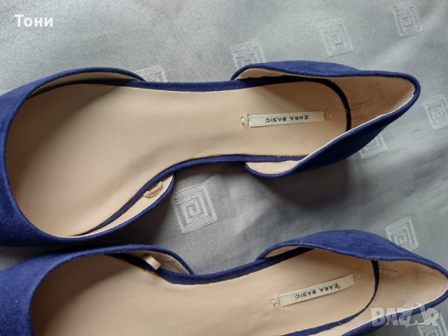 Зара/Zara елегантни балеринки в цвят турско синьо , снимка 3 - Дамски елегантни обувки - 35639499