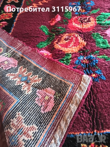 Вълнен китеник Маковете, снимка 5 - Покривки за легло - 53035228