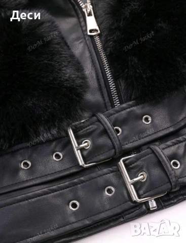 Дамско кожено яке , снимка 5 - Якета - 53445133