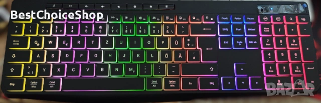 TECURS WK007 Wireless Keyboard – Безжична клавиатура с подсветка, водоустойчива, снимка 3 - Клавиатури и мишки - 53388903