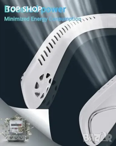 Нов Преносим безшумен вентилатор за врат, USB-C, 6000mAh, 3 скорости, снимка 3 - Друга електроника - 49804796