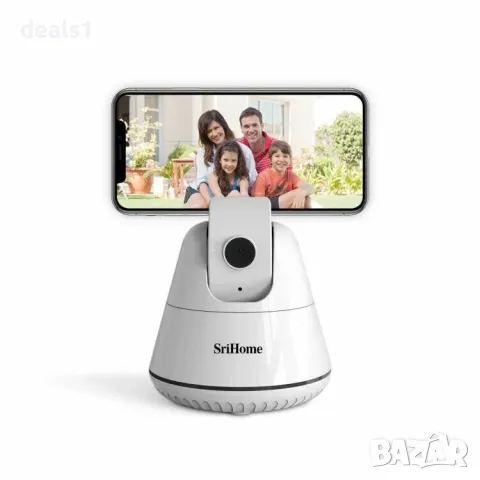 SriHome SH006 Панорамен Интелигентен 355° Държач за телефон с автоматично проследяване, снимка 2 - Селфи стикове, аксесоари - 48053952