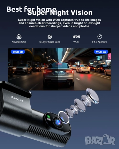 Avylet Видеорегистратор за автомобили отпред и отзад, снимка 5 - Други - 52638637