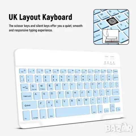 Кожен Калъф+Bluetooth магнитна клавиатура за Lenovo Tab M10 Plus 3rd Gen 10.6'' 2022/държач за молив, снимка 8 - Таблети - 49308497