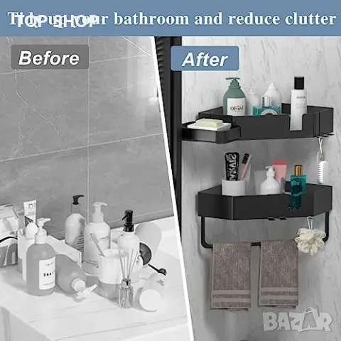 Нови 2 броя ъглови Рафтове за съхранение в баня кухня Органайзер, снимка 5 - Други стоки за дома - 49567189