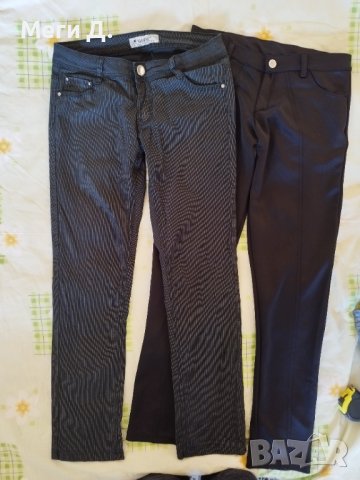 Черен панталон на райета+1 панталон подарък, размери 29-28/М, снимка 1 - Панталони - 40823837