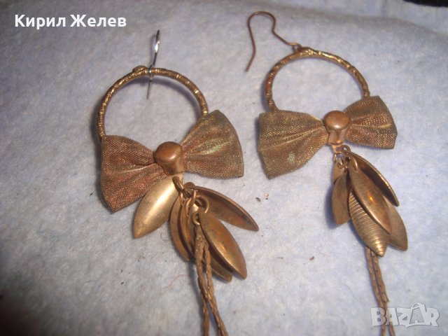 ПОЗЛАТЕНИ РЕТРО ВИНТИДЖ СТАРИ ОБЕЦИ - ПАНДЕЛКИ 4269, снимка 5 - Обеци - 36593499