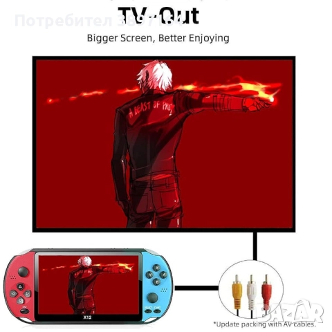 Преносима игрова конзола X12 / 5.1 инча, 10000+ вградени игри, снимка 5 - Други игри и конзоли - 52282638