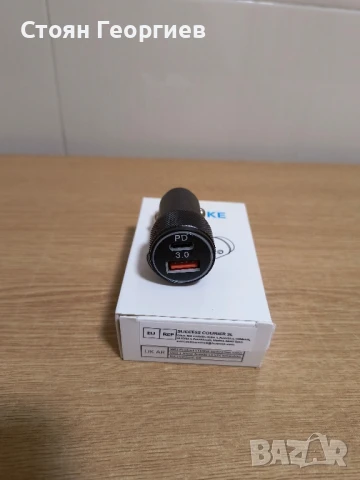 USB C зарядно за кола и USB C кабел, LUOSIKE 38W 2-портов (PD/QC) адаптер за запалка 12V/24V, снимка 1