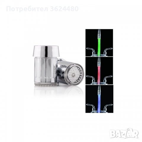 LED Накрайник за чешма с топлинен сензор, снимка 5 - Други стоки за дома - 39908956