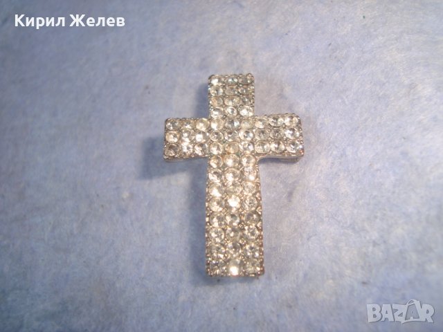 ПОСРЕБРЕНО КРИСТАЛНО МЕДНО СТАРО АРТ КРЪСТЧЕ за ГРИВНА КОЛИЕ 85831, снимка 3 - Други - 36903599