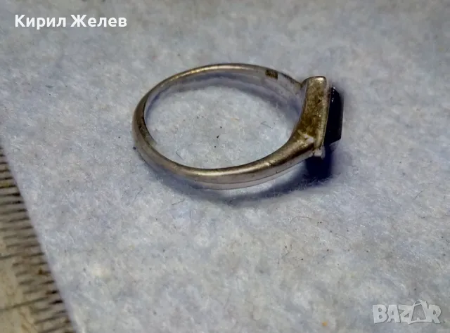 СТИЛЕН СКЪПОЦЕНЕН СРЕБЪРЕН ПРЪСТЕН СРЕБРО 925 с ШЛИФОВАН ЧЕРЕН ОНИКС 71211, снимка 9 - Пръстени - 49704252