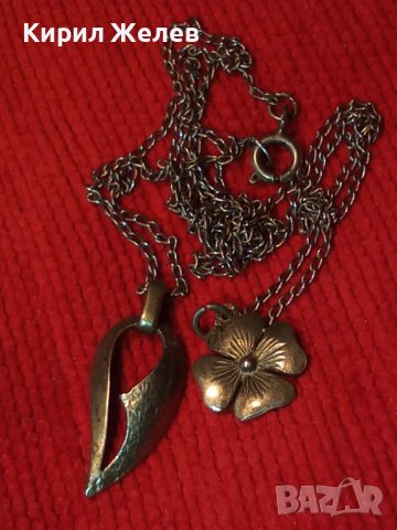 СТАРО СРЕБЪРНО КОЛИЕ СРЕБРО 925 с 2 ФИГУРАЛНИ АРТ ВИСУЛКИ МАЙСТОРСКА РЪЧНА ИЗРАБОТКА 27217, снимка 12 - Колиета, медальони, синджири - 36827817