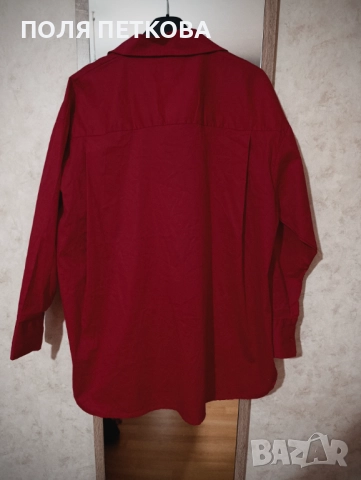 Червена риза сребърни звезди, снимка 3 - Ризи - 52429477