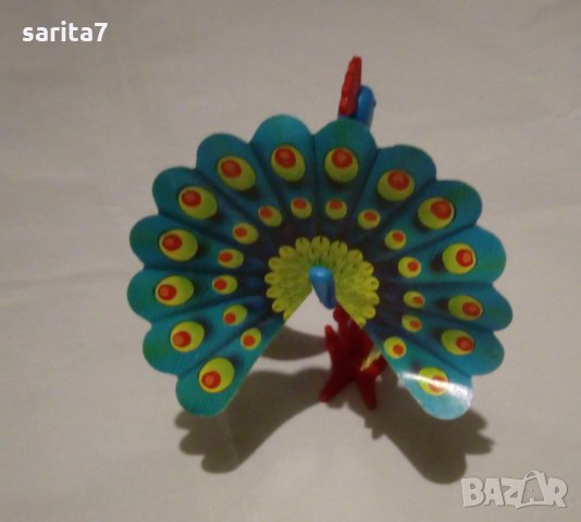 Стара цветна сглобяема киндер фигурка паун -  киндер сърпрайз фереро / kinder surprise Ferero, снимка 7 - Колекции - 28147940