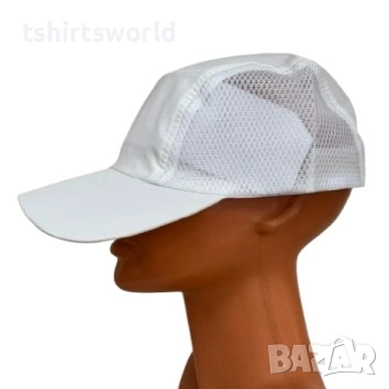 Нова изчистена дишаща шапка с козирка в бял цвят, шушляк, снимка 4 - Шапки - 51679121
