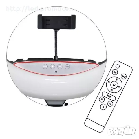 22-инчова LED ринг лампа, осветление за селфи с 210см стойка , снимка 2 - Други - 49420088