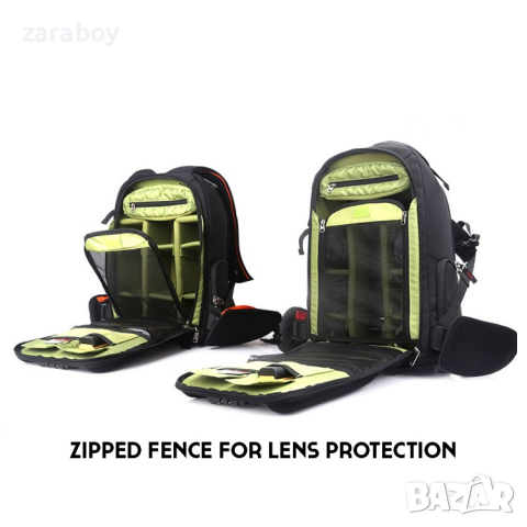 Нова раница за DSLR фотоапарат, обективи и лаптоп CAREELL C3056, снимка 10 - Чанти, стативи, аксесоари - 36559494