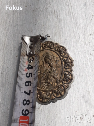 Страхотна нагръдна икона - панагия месинг, снимка 6 - Антикварни и старинни предмети - 53333650