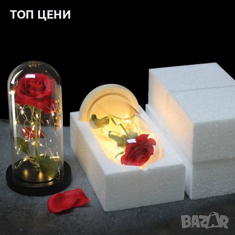 Светеща вечна роза в стъкленица, снимка 3 - Романтични подаръци - 39323990