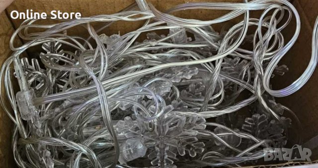 Многоцветни коледни LED лампички със снежинки с щепсел, снимка 7 - Декорация за дома - 42964534