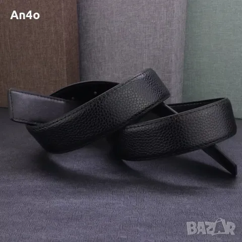 Колан от телешка кожа - Черен, Без катарама (120 см, 3.5 см широчина), снимка 3 - Колани - 48950324