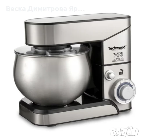 Планетарен миксер с купа от инокс Techwood TRO-1055, 1000W, 5л., 3бъркалки, 6степени + Pulse, Червен, снимка 5 - Друга електроника - 51413366