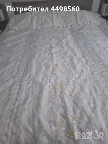 Кувертюра/Шалте за спалня с къдрици 3 части, снимка 5 - Покривки за легло - 51659790