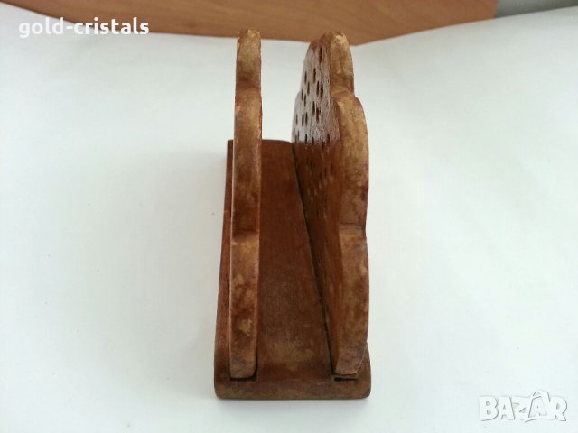 Стар дървен салфетник, снимка 5 - Други ценни предмети - 32502608