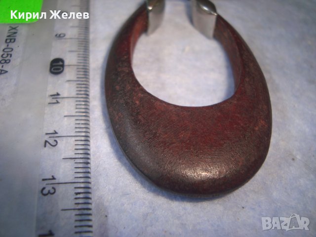 МНОГО СТИЛНИ и ЕЛЕГАНТНИ ПОСРЕБРЕНИ АРТ ОБЕЦИ от ЧЕРВЕНО САНДАЛОВО ДЪРВО РЪЧНА ИЗРАБОТКА 29479, снимка 7 - Обеци - 37660683