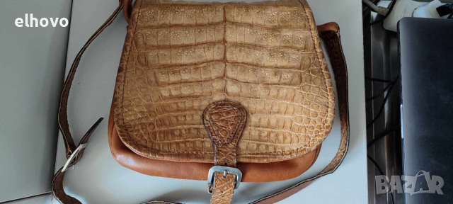 Ретро дамска чанта от крокодилска кожа, снимка 3 - Антикварни и старинни предмети - 44858079