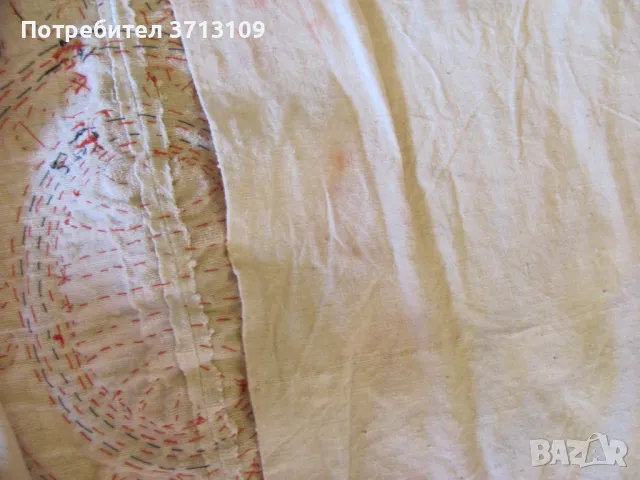 Стара възглавница -вълнени ширити и лен, ръчно шита,74х46см., снимка 9 - Антикварни и старинни предмети - 49402786