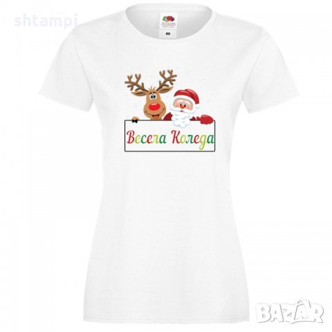Дамска тениска Коледа Весела коледа 4