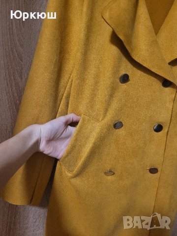 Дамско палто в цвят горчица, снимка 5 - Палта, манта - 44019999