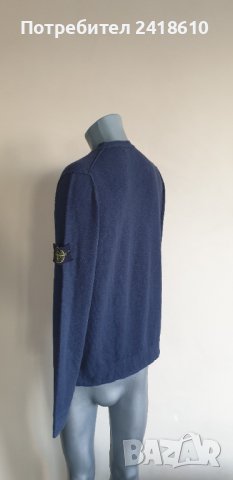 Stone Island Cotton Knit V - Neck Mens Size L ОРИГИНАЛ! Мъжки памучен Пуловер!, снимка 4 - Пуловери - 43477958