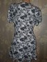 M&S- L, XL/ UK 16-Къса рокля или туника в черно бял флорален принт от трико, снимка 3