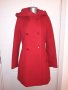 Дамско палто М, червено, кашмир, със страхотна качулка, вталенокупувано от чужбина , снимка 1 - Палта, манта - 27738414