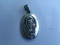 Красива нова сребърна висулка „ Богородица с Младенеца“, проба 925, тегло 6.97г, снимка 3