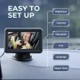 Нова Сигурна камера за бебе задна седалка с HD дисплей и лесен монтаж, снимка 3
