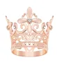 Малка корона с декор сърце и цвете с камъчета метална за украса декор на торта парти, снимка 4