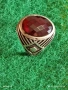 Арт Деко стил сребърен пръстен с ГРАНАТ орнаментиран майсторска изработка 51807, снимка 2