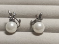 Сребърни обеци с перли и циркони, снимка 2